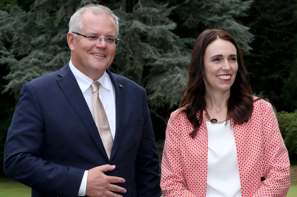 Prime Minister Scott Morrison and Jacinda Ardern, Prime Minister of New Zealand.