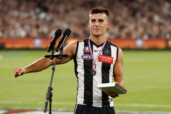 Nick Daicos won the Anzac Day Medal in 2023 and went on to finish third in the Brownlow count.