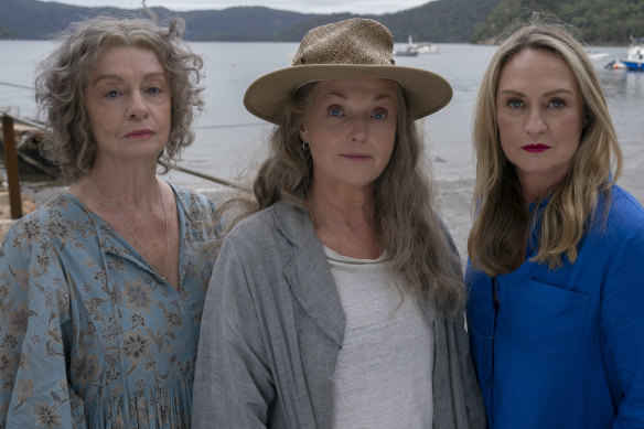 Angela Punch McGregor as Connie, Miranda Richardson as Rose and Helen Thomson as Enigma in The Last Anniversary.