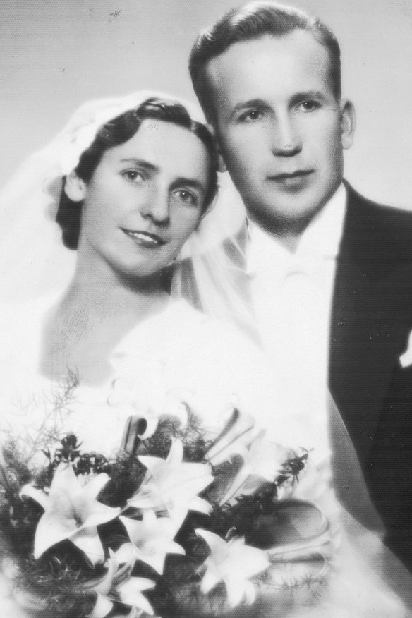  Milda and Rudis Masens on their wedding day on October 1939 in  Latvia.