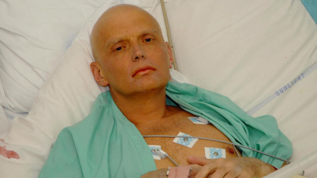 Alexander Litvinenko in his hospital bed before his death.