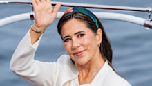 Queen Mary was seen with a few strands of grey hair poking through on September 14 in Copenhagen.