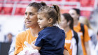 US footballer Alex Morgan with daughter Charlie.