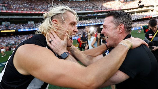 No lock to return: The Magpies enjoyed the ultimate success last season, but the Brisbane Lions have greater support when it comes to picking a grand finalist among the 18 AFL club captains.