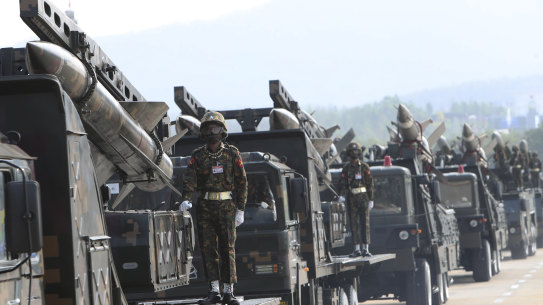 The Myanmar military commemorates Armed Forces Day on Sunday in the capital Naypyitaw.