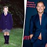 Above, left: Pocock aged seven in his first year at Sydney’s Redfield, an Opus Dei school. Right: at a 2023 premiere in Melbourne for a film in which he plays an exorcist.