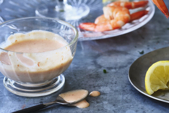 Marie Rose sauce is a classic accompaniment to seafood.