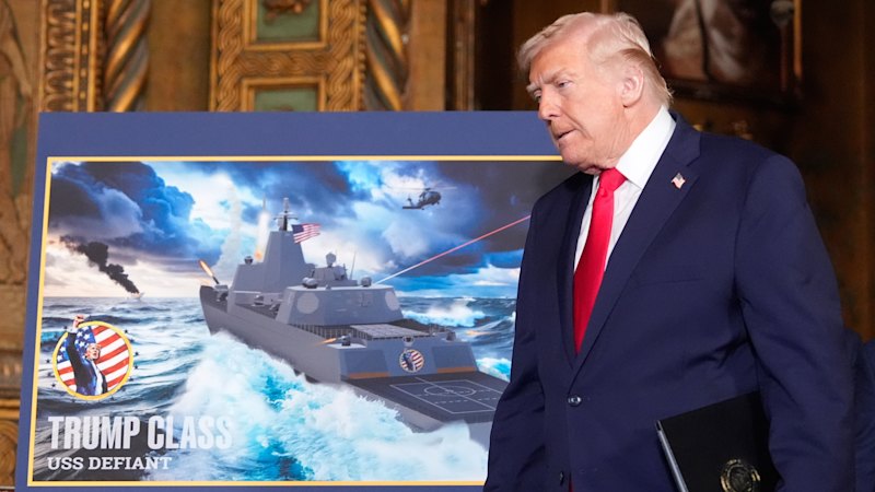 Trump unveils new warship – named after himself
