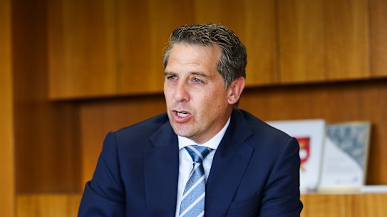 NSW Health Minister Ryan Park in his Parliament House office on Tuesday.