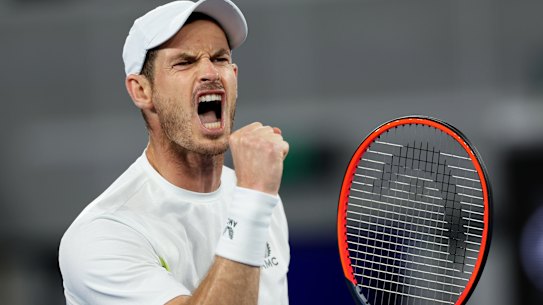 Andy Murray during his second-round match against Thanasi Kokkinakis at the 2023 Australian Open.