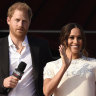Prince Harry, the Duke of Sussex, left, and Meghan, the Duchess of Sussex.