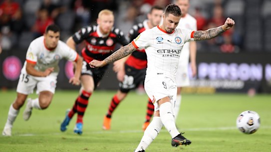 Jamie Maclaren was the match winner for City against Wanderers.