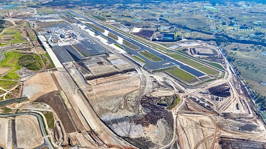The new metro rail line will connect to Western Sydney Airport, which is under construction at Badgerys Creek.