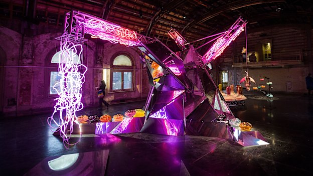 A view of the transformed ballroom above Flinders Street station.