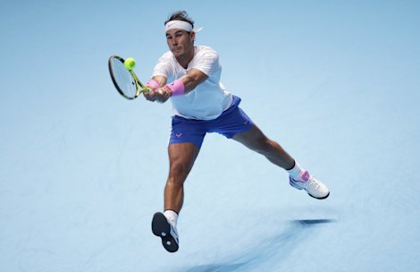 Rafael Nadal in action during the ATP World Tour Finals in London.