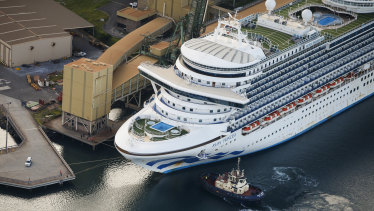 The Ruby Princess cruise ship departs Port Kembla on April 22.