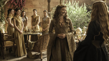 Margaery Tyrell (Natalie Dormer), centre, and   Cersei Lannister (Lena Headey)  in Season 5.