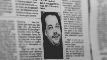 A photo of Niels Hoegel in an old issue of the Nordwest-Zeitung newspaper.