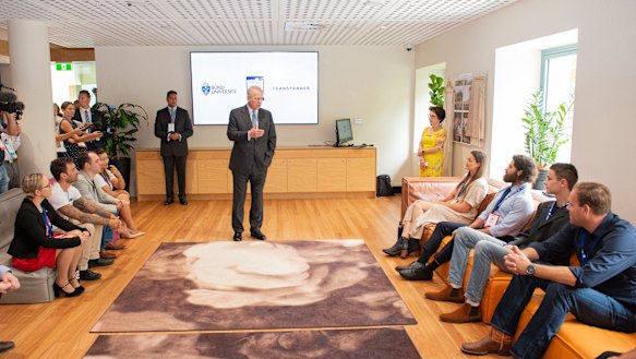 The Duke of York briefly spoke to the entrepreneurs before they presented their pitches. 