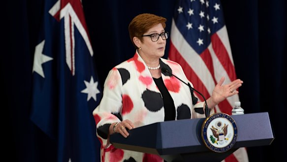 Foreign Minister Marise Payne in Washington this week.