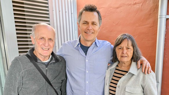 Education Minister Jason Clare with his parents, Pam and Bob.
