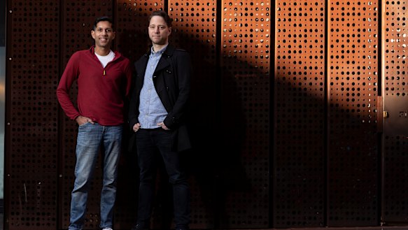 Former Atlassian colleagues Wendell Keuneman (left) and Jens Schumacher have joined up again through the startup Sajari. 