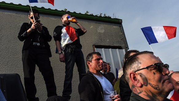 Supporters of French far-right presidential candidate Marine Le Pen at a rally in La Trinite-Porhoet in 2017.