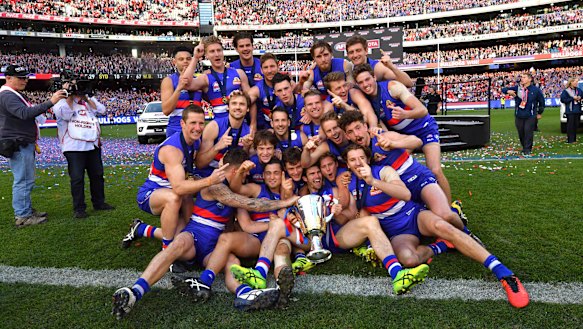 Dog days: The Western Bulldogs after their 2016 grand final triumph.
