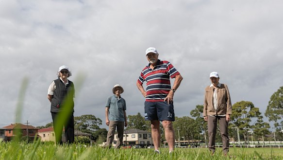 Members of the Canterbury Racecourse Action Group  at the car park the Australian Turf Club has applied to decommission.