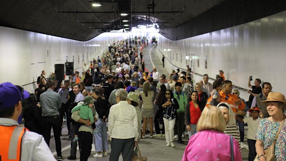 Thousands of people have poured through the new Adelaide Street tunnel beneath Brisbane’s CBD.