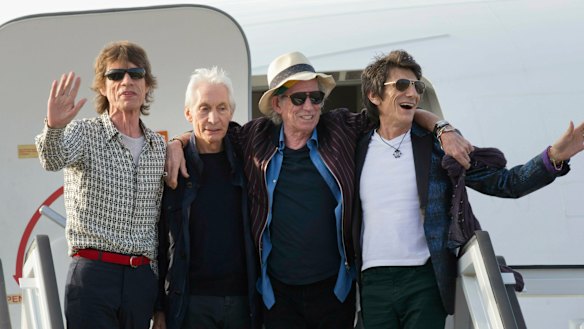 Watts with his Rolling Stones bandmates in 2016. From left: Mick Jagger, Watts, Keith Richards and Ron Wood.