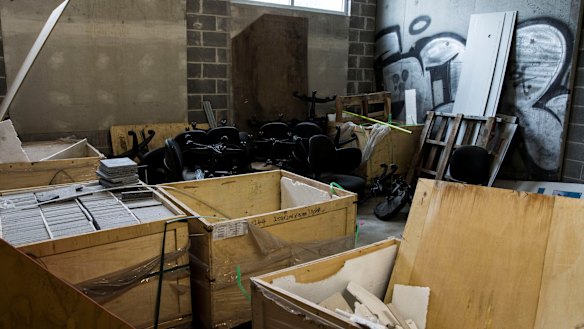 The unfinished grandstand at Fraser Park Football Club.
