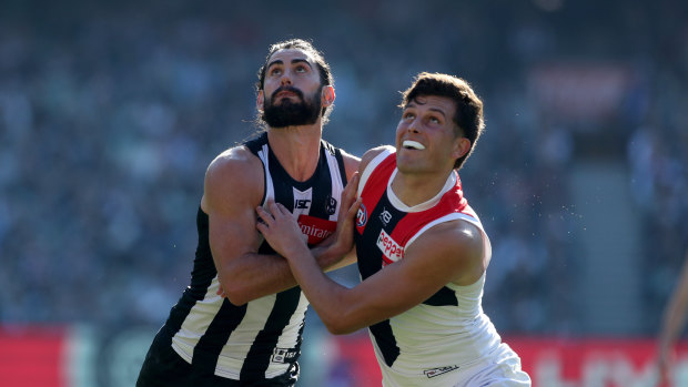 Brodie Grundy and Rowan Marshall earlier this year.