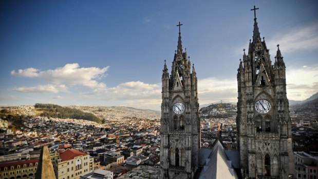 The skyline of Quito, Ecuador, which has emerged as a location in WikiLeaks battle with the US government. 