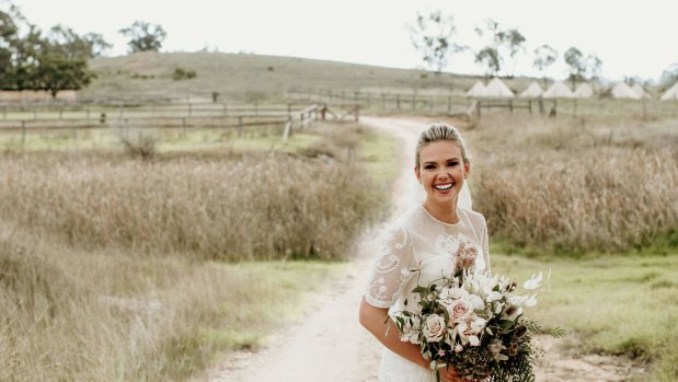 Edwina Bartholomew wore her grandmother's wedding gown for her 2018 nuptials.