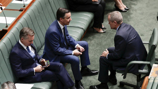The Labor frontbench in conversation.