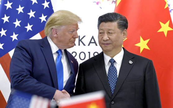 US President Donald Trump (left), with Chinese President Xi Jinping in 2019.