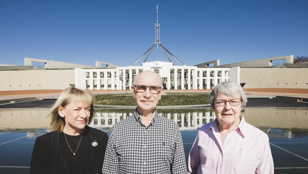 Marilyn Harrington, Rob Lundie and  Janet Wilson have all worked at Parliament House since it opened in 1988.