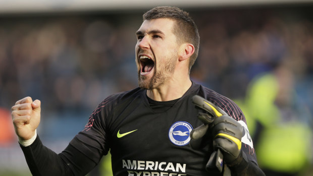 Like a glove: Soccer star Mat Ryan was an interested spectator at NSW Blues training.