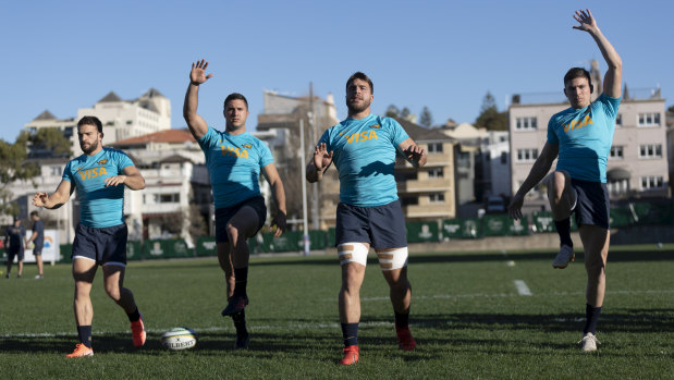 The Pumas train at Coogee Oval ahead of their Rugby Championship date with Australia. 