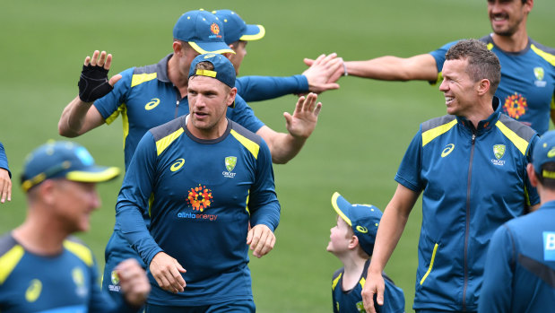 Missing in action: Australia – sans a few key players – train at Adelaide Oval ahead of the first Test.