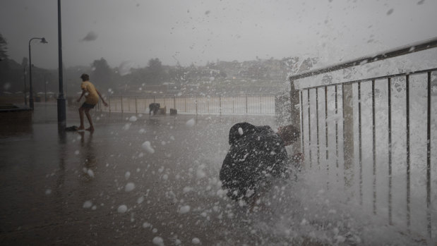 Wild weather at Bronte on Sunday morning.