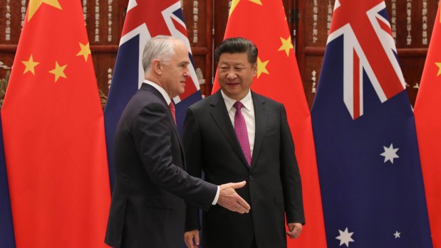Malcolm Turnbull and Chinese President Xi Jinping.