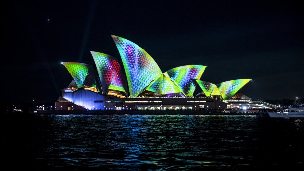 The Sydney Opera House during Vivid earlier this year. 