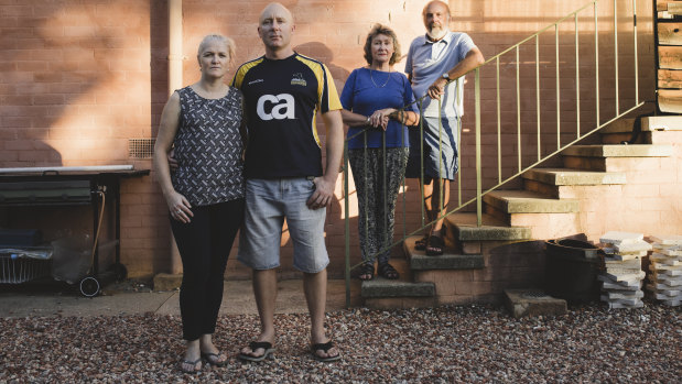 The Dunnet family have been stung heavily by rates rises. Front, Kim and Tim Dunnet, (behind) and Tim's parents Carol and Peter. 