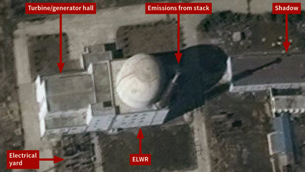 Trial operations appear under way at the Yongbyon experimental light water reactor in North Korea.