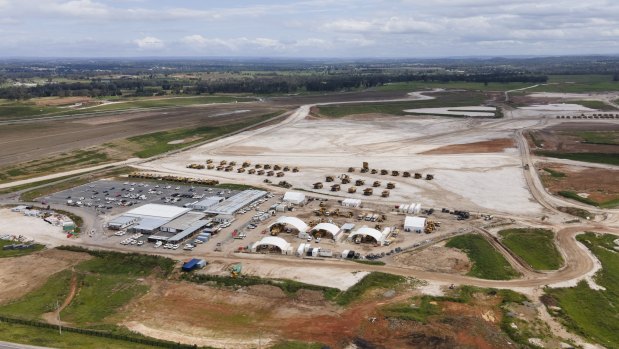 Major earthworks are under way at the site of Western Sydney Airport.