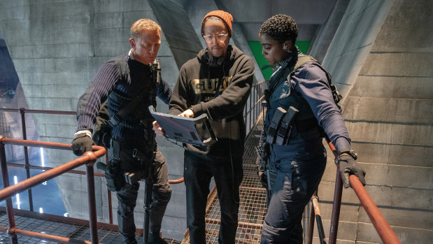 Director Cary Fukunaga (centre) with Craig (left) and Lashana Lynch (right), who plays secret agent Nomi, one of No Time to Die’s “incredibly strong” female characters.