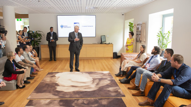 The Duke of York briefly spoke to the entrepreneurs before they presented their pitches. 