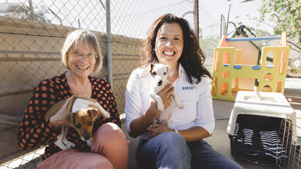 ACT Greens transport spokesperson Caroline Le Couteur, and RSPCA ACT CEO Tammy Ven Dange are calling for pets to be allowed on Canberra's public buses.